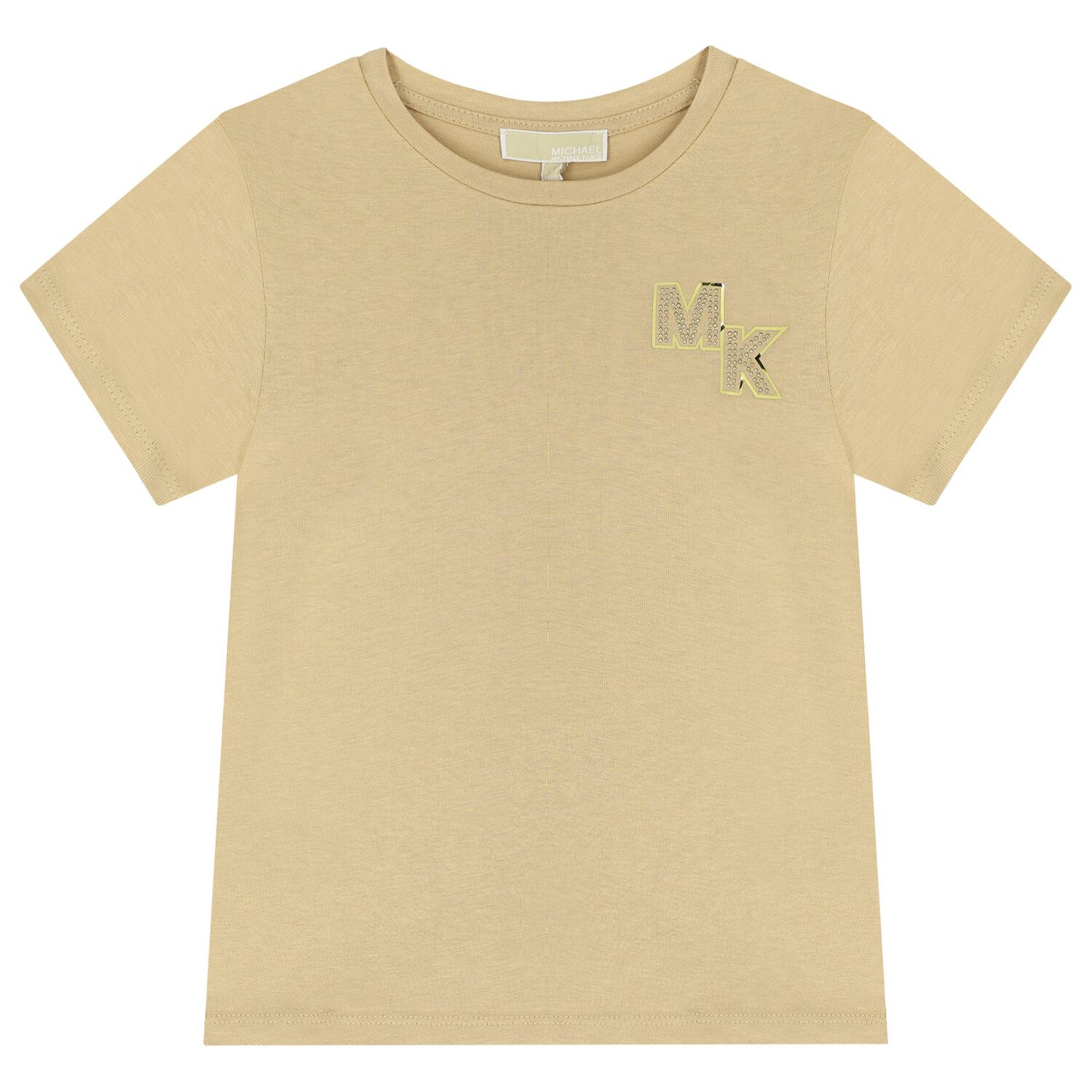 Girls Beige Logo T-Shirt, 2, hi-res image number null