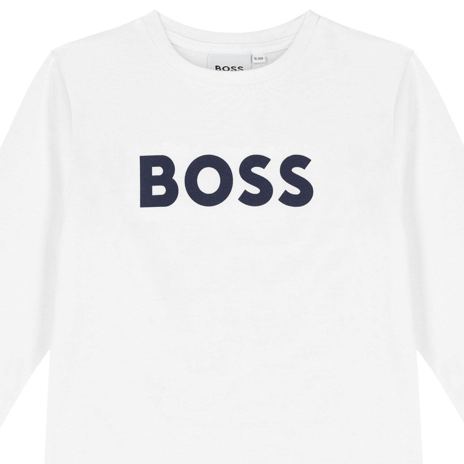 Boys White Logo Long Sleeve Top, 2, hi-res image number null