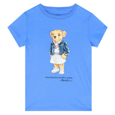 Girls Blue Bear T-Shirt