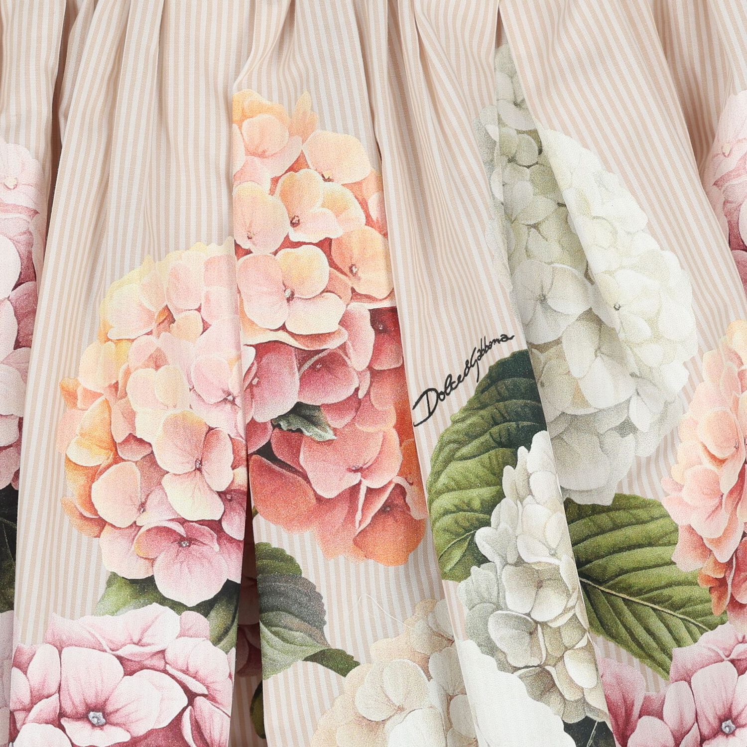 تنوره بنات مزينه بالزهور مخططه باللون الوردى والعاجى , 1, hi-res