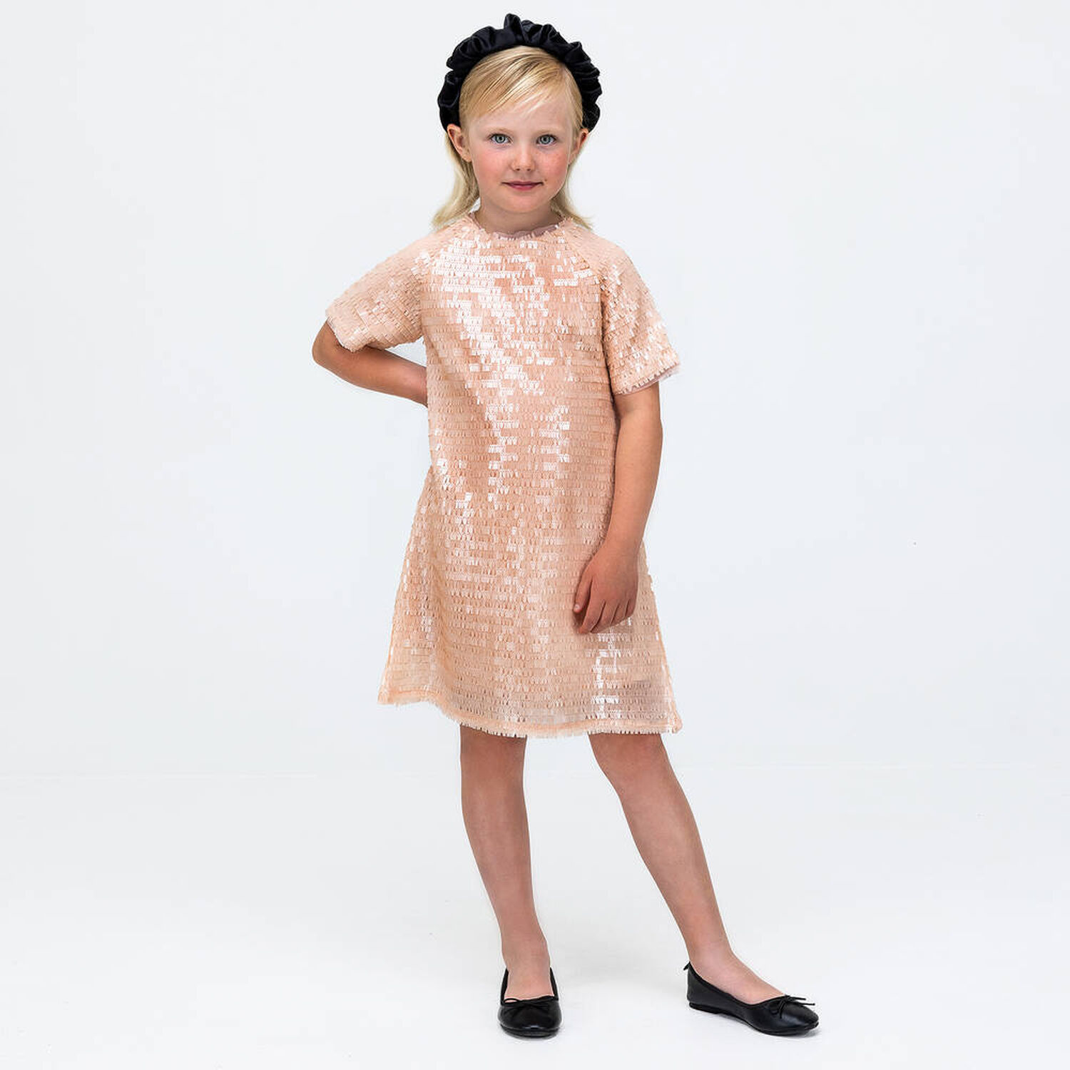 Girls Pink Sequin Dress, 1, hi-res