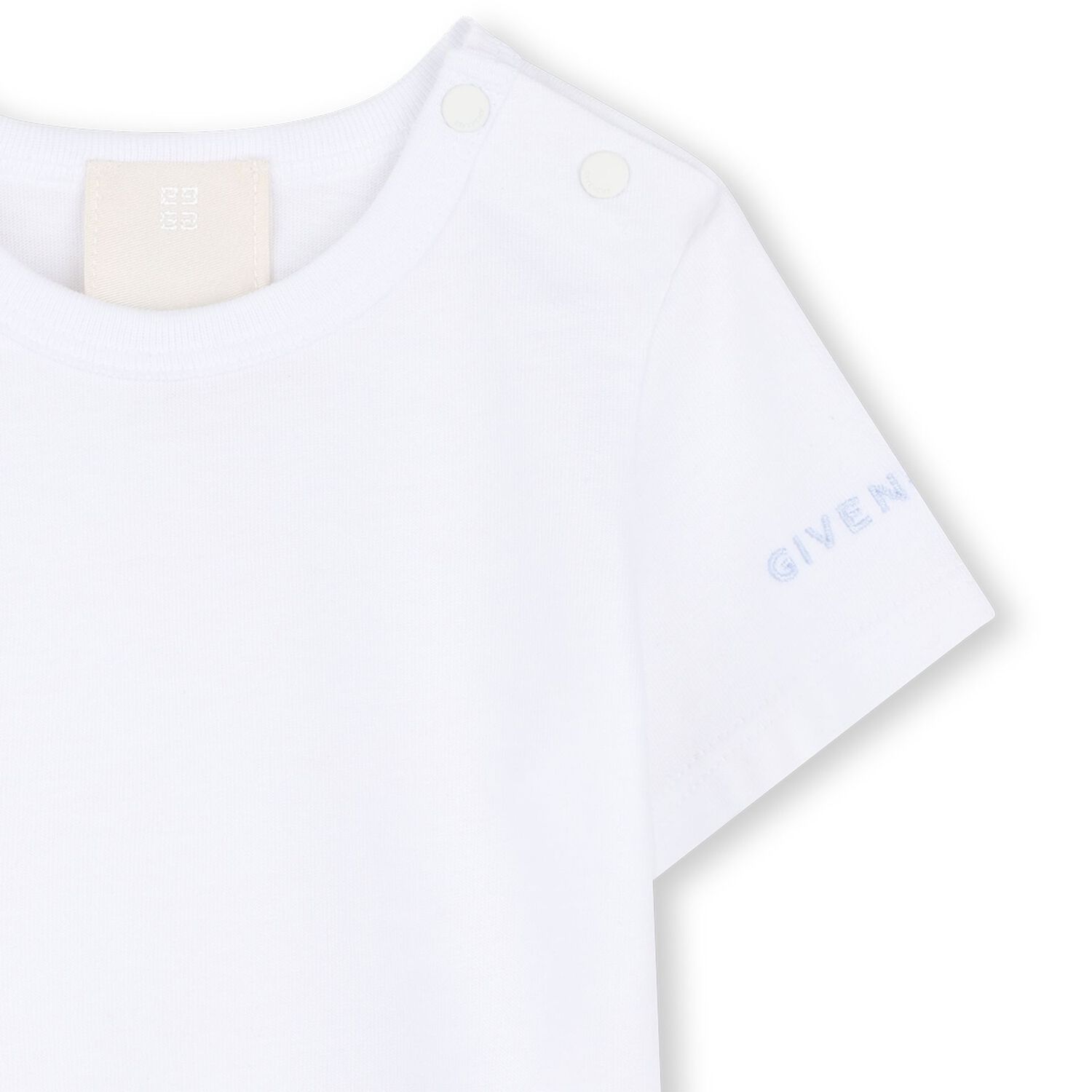 طقم دنغري أبيض وأزرق للأطفال الرضع من قماش توال دو جوي, 1, hi-res