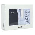 Baby Boys Navy Blue & Blue Logo Shorts Set, 2, hi-res