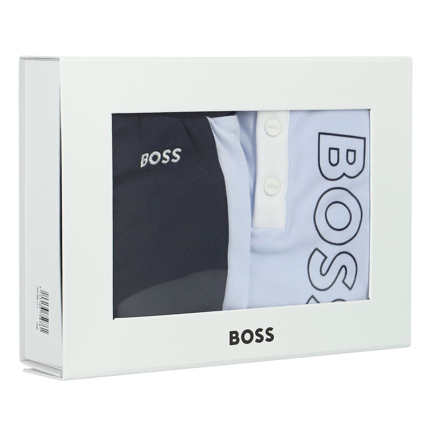 Baby Boys Navy Blue & Blue Logo Shorts Set, 2, hi-res image number null