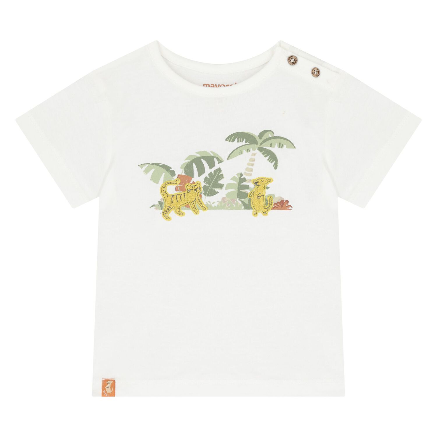 طقم شورت أولاد بطبعة الغابة باللون الأصفر, 1, hi-res