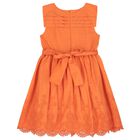 Girls Orange Embroidered Dress, 1, hi-res