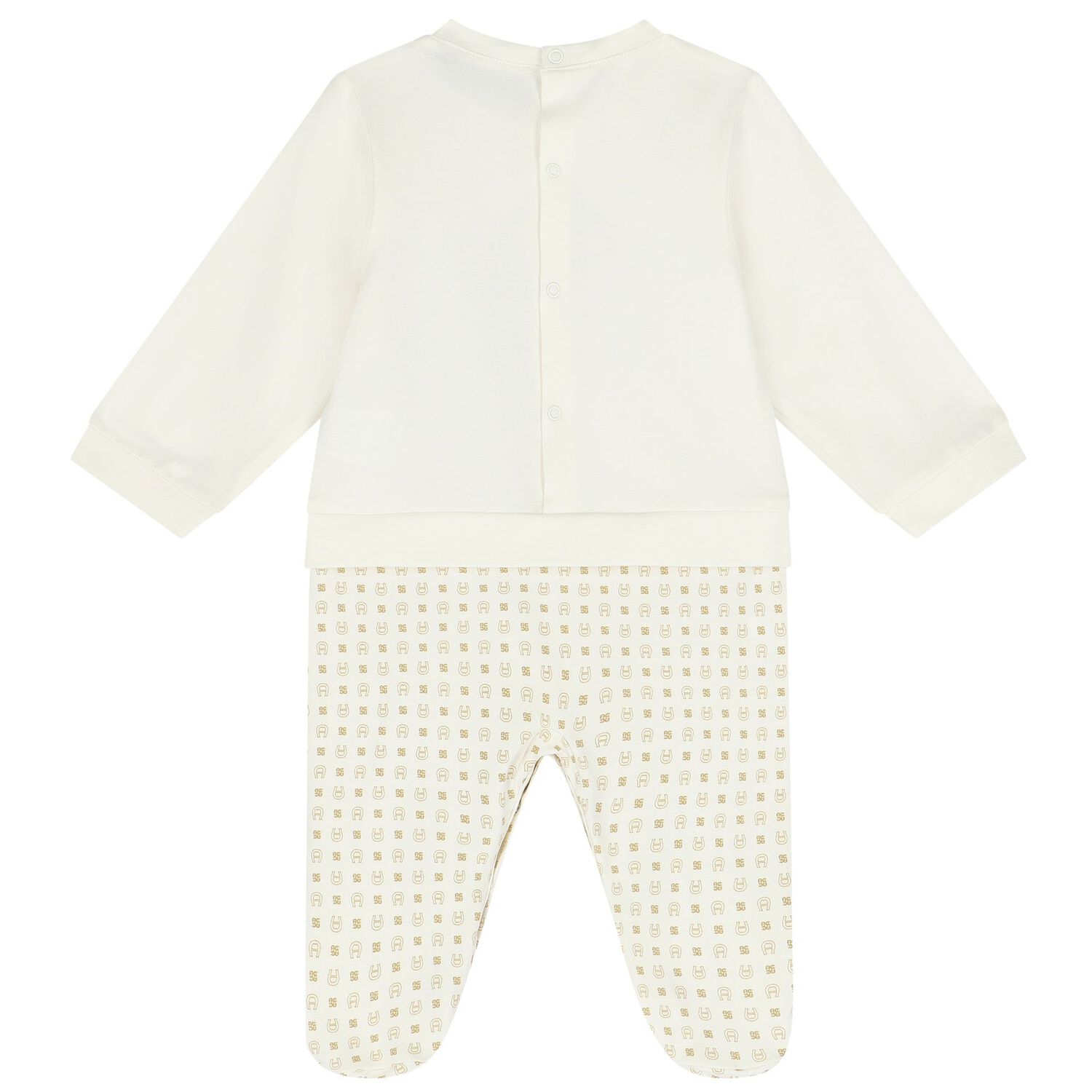 Ivory & Gold Logo Babygrow, 1, hi-res image number null