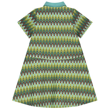 Girls Green Crochet Lace Dress