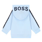 توب هودى بالشعار باللون الازرق للاولاد, 1, hi-res