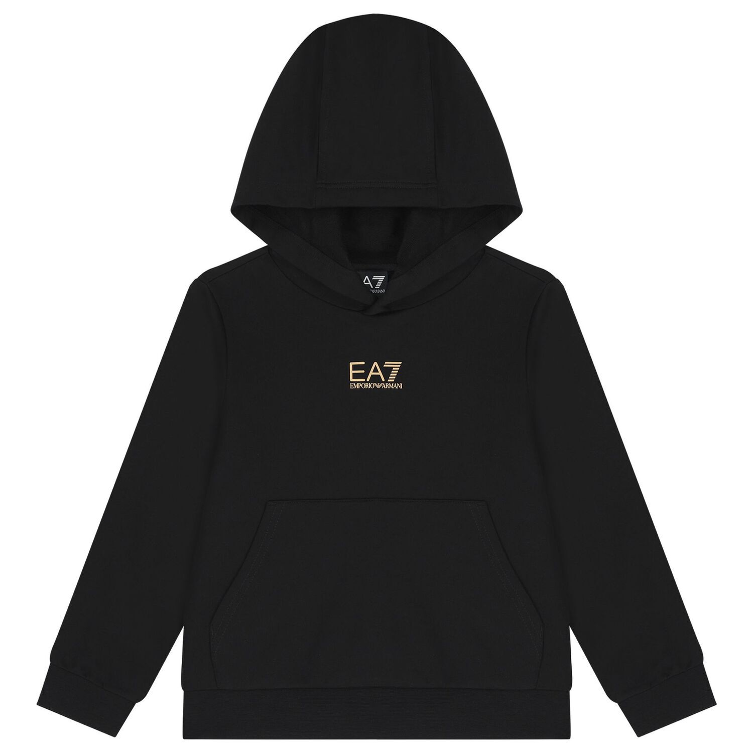 Boys Black Logo Hooded Top, 2, hi-res