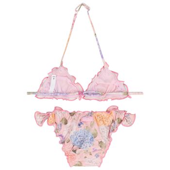 Girls Pink Floral Bikini