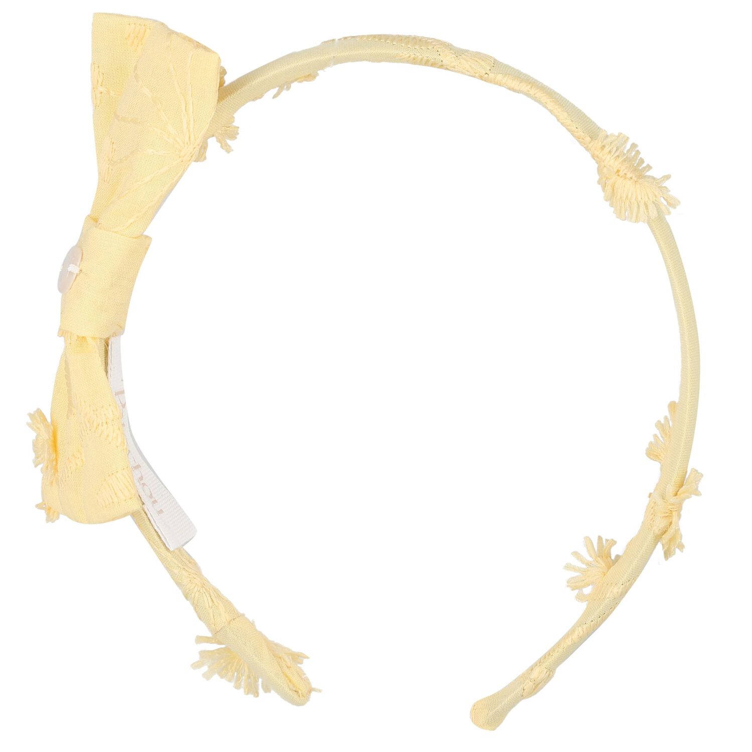 Girls Yellow Bow Headband, 1, hi-res