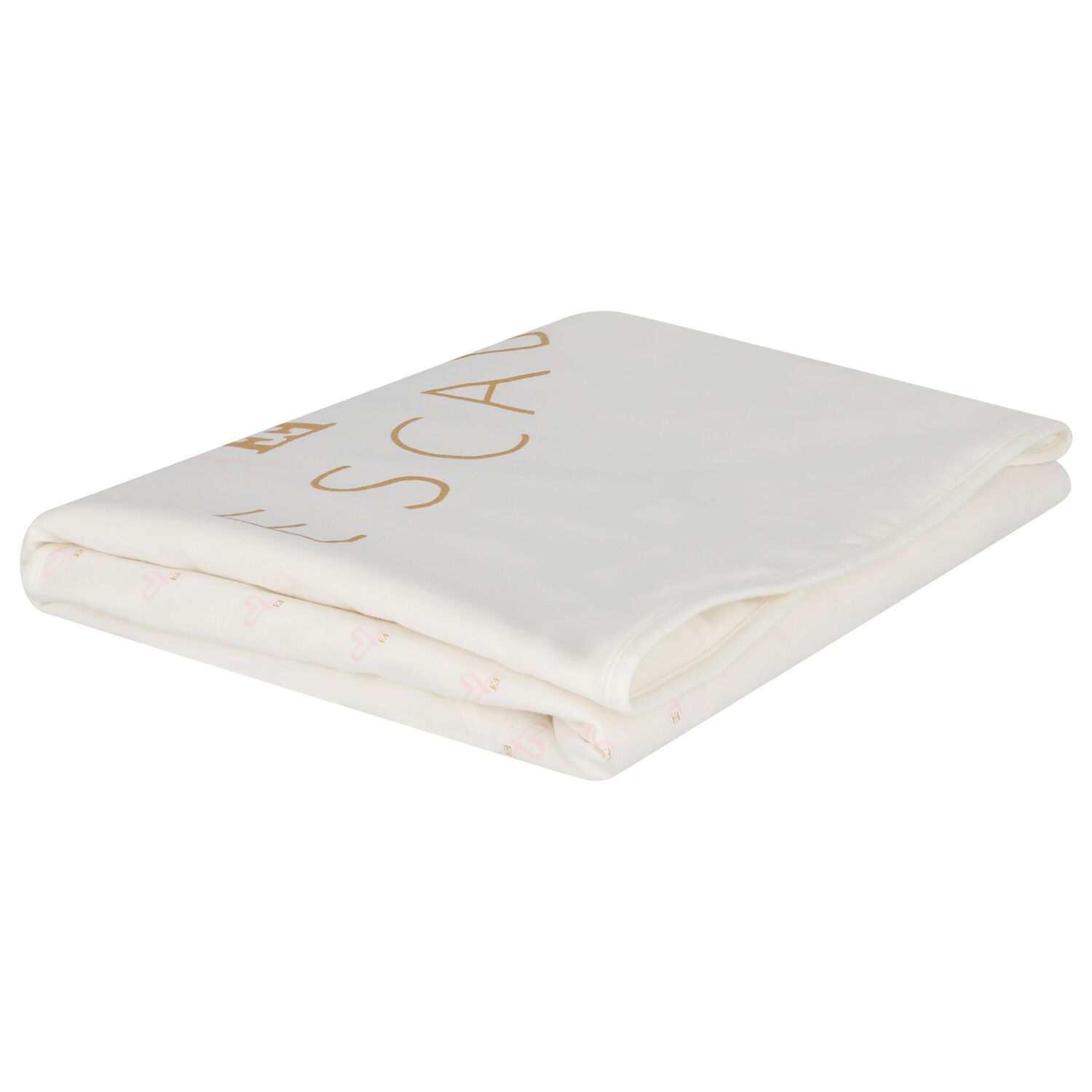 بطانية بنات بطبعة قلب باللون الأبيض, 1, hi-res