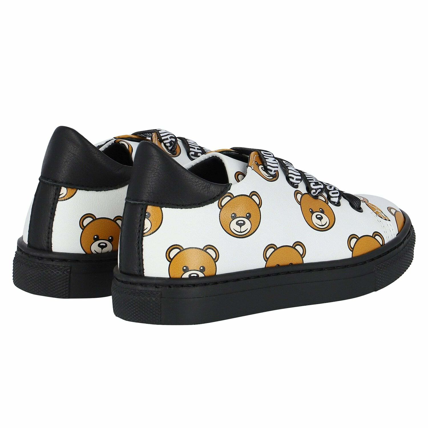 White Teddy Bear Logo Trainers, 1, hi-res