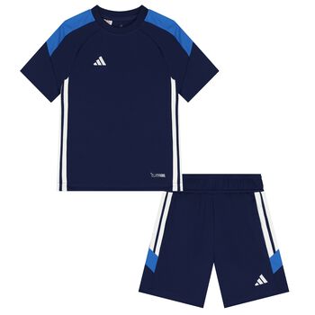 Boys Navy Blue Logo Shorts Set