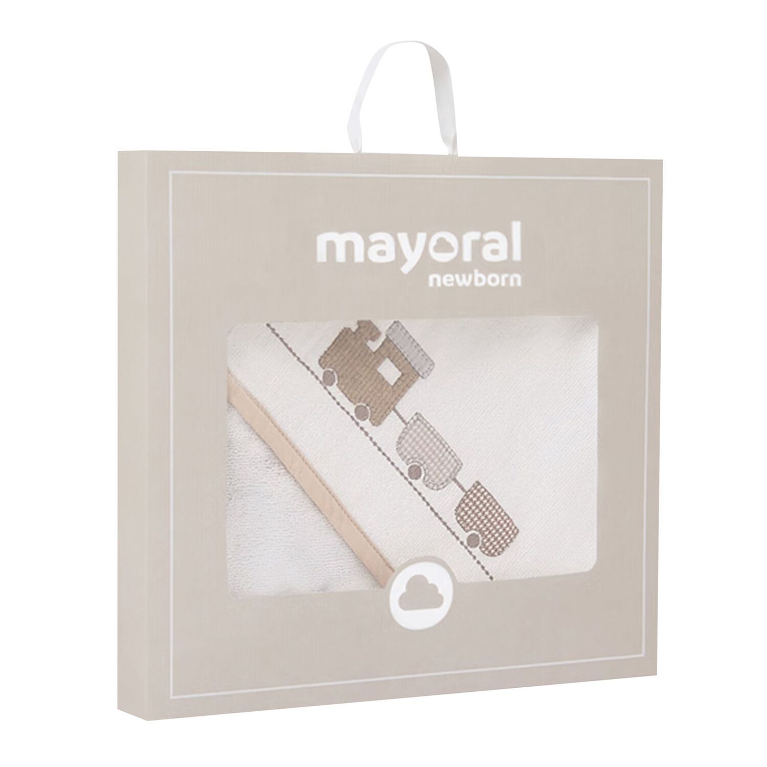 منشفه هودى للاولاد باللون الابيض والبيج , 1, hi-res