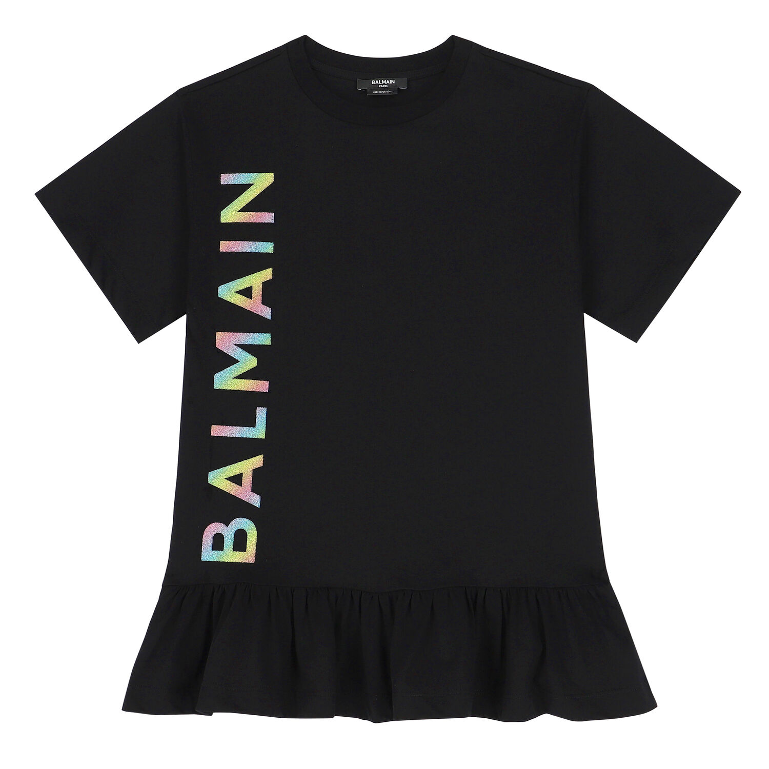 فستان بالشعار باللون الاسود, 1, hi-res