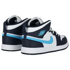 Blue & White Air Jordan 1 Mid Trainers, 6, hi-res