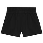Girls Black Logo Shorts, 2, hi-res
