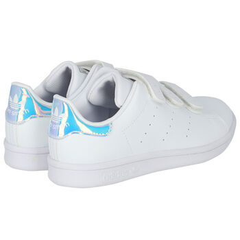 White Iridescent Stan Smith Velcro Trainers