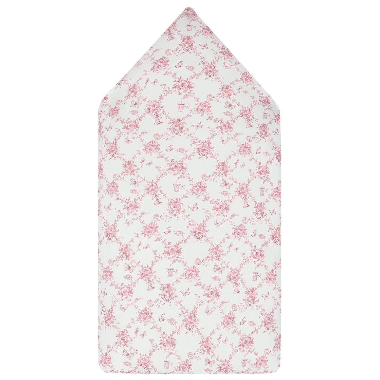 مدس بنات بطبعة الفراشات والزهور باللون الأبيض والوردى, 1, hi-res