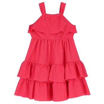 Girls Pink Tiered Dress