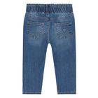 Baby Girls Blue Heart Denim Jeans, 1, hi-res