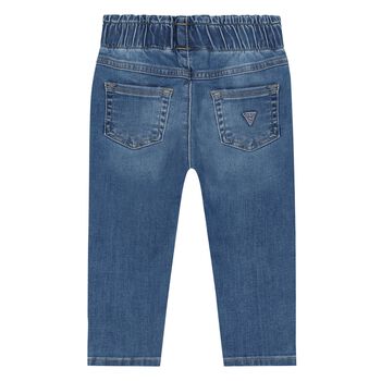 Baby Girls Blue Heart Denim Jeans, 1 Baby Girls Blue Heart Denim Jeans