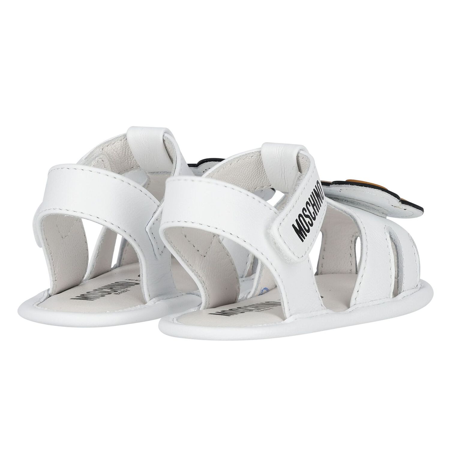 White Teddy Bear Baby Sandals, 1, hi-res image number null