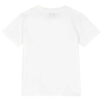 تيشيرت بطبعة نمر باللون الأبيض للبنات