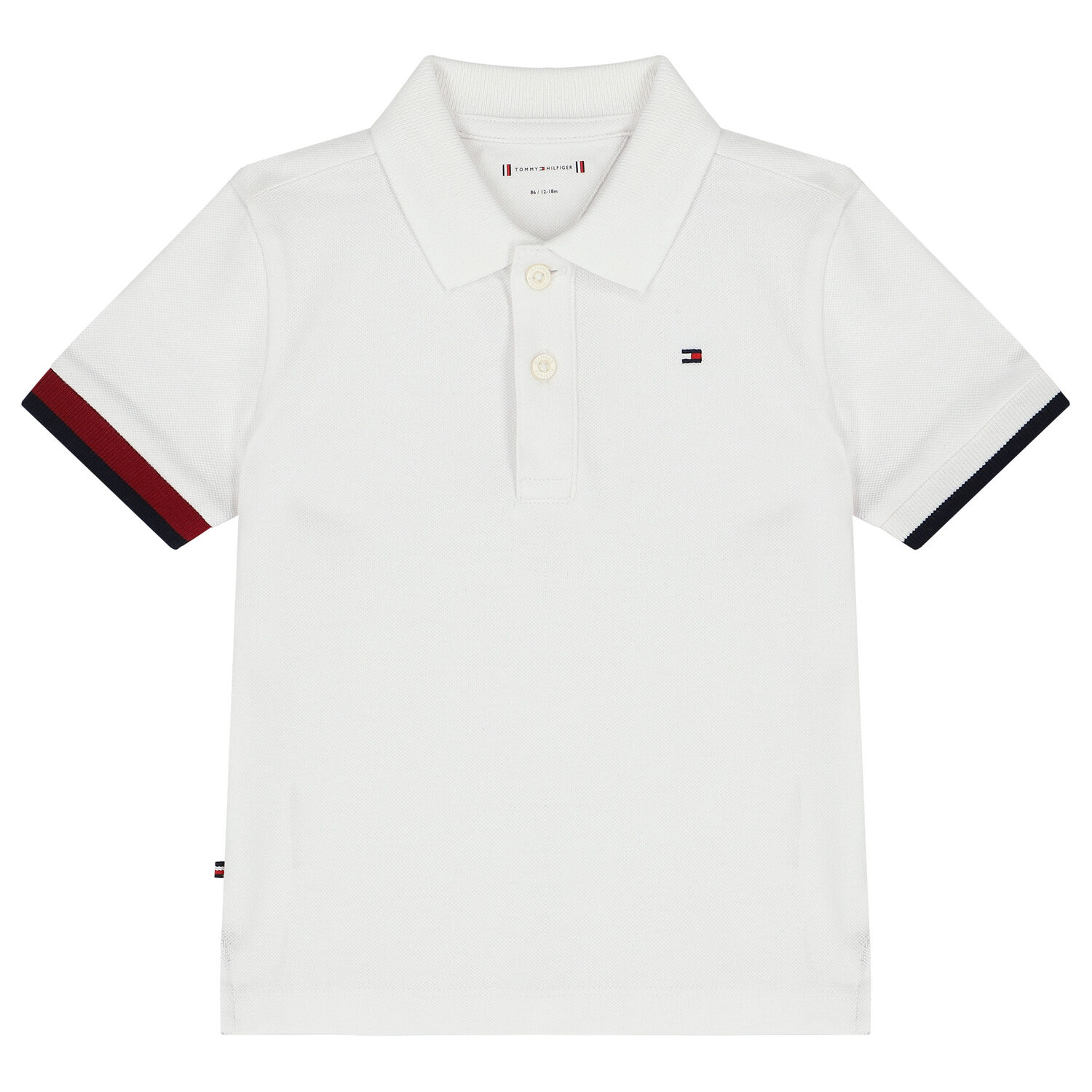 Baby Boys White Logo Polo Shirt, 1, hi-res image number null