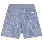 Girls Blue Logo Sequin Shorts, 2, hi-res