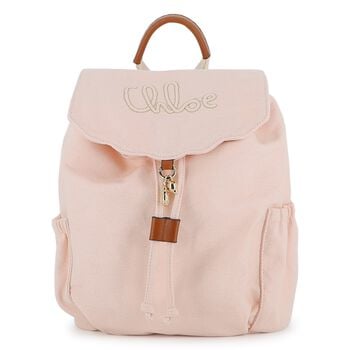 Girls Pink Canvas Backpack