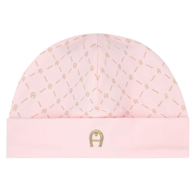 قبعة بالشعار باللون الوردي