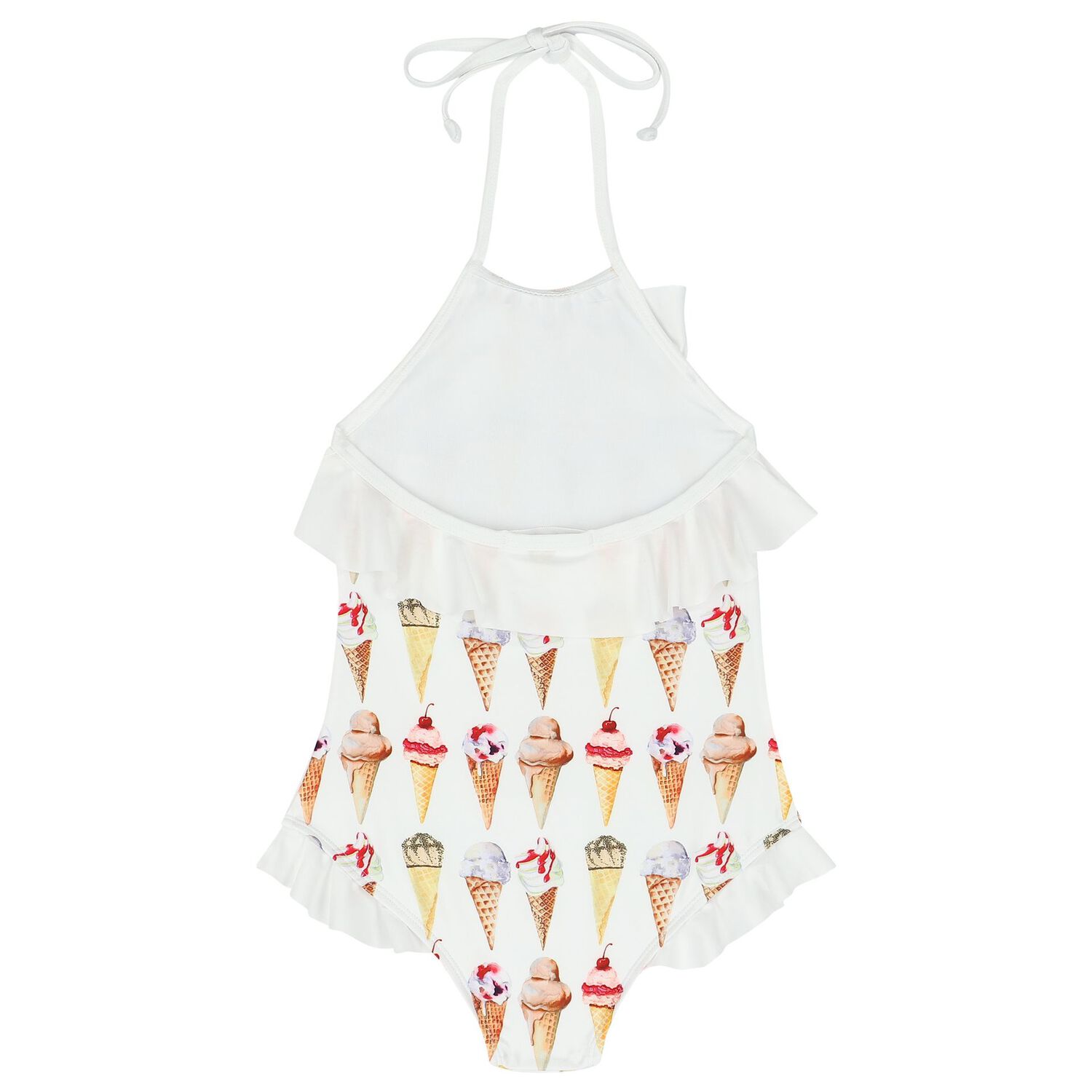 مايوة بنات بطبعة ايس كريم باللون الأبيض, 1, hi-res image number null