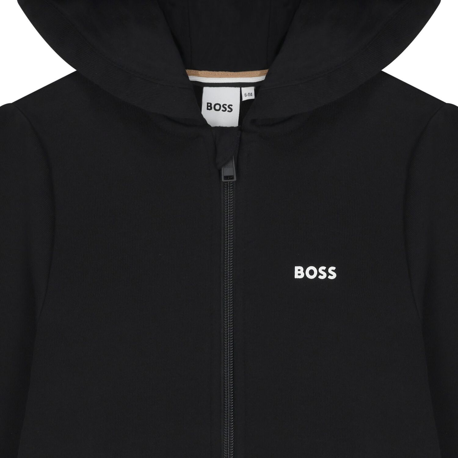 Boys Black Logo Zip Up Top, 1, hi-res image number null