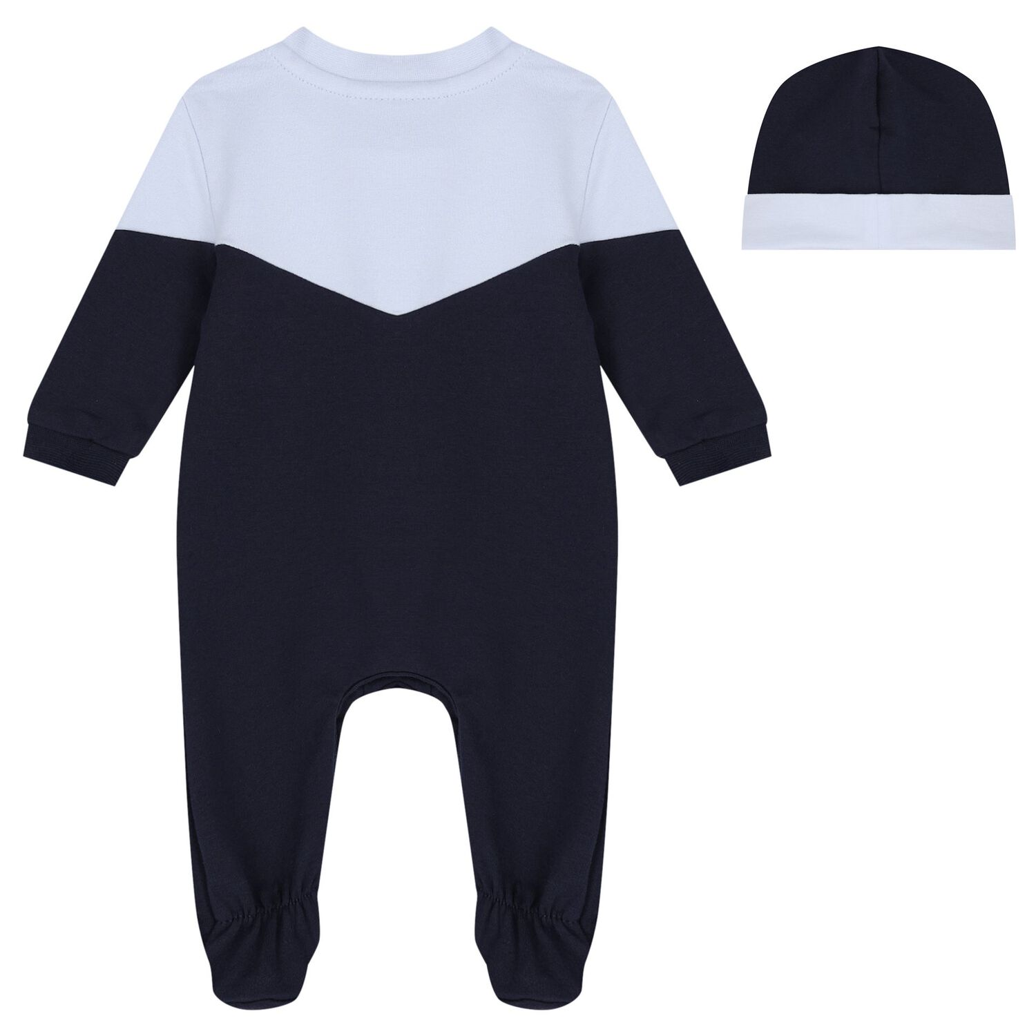Baby Boys Navy Blue & Blue Logo Babygrow Gift Set, 1, hi-res