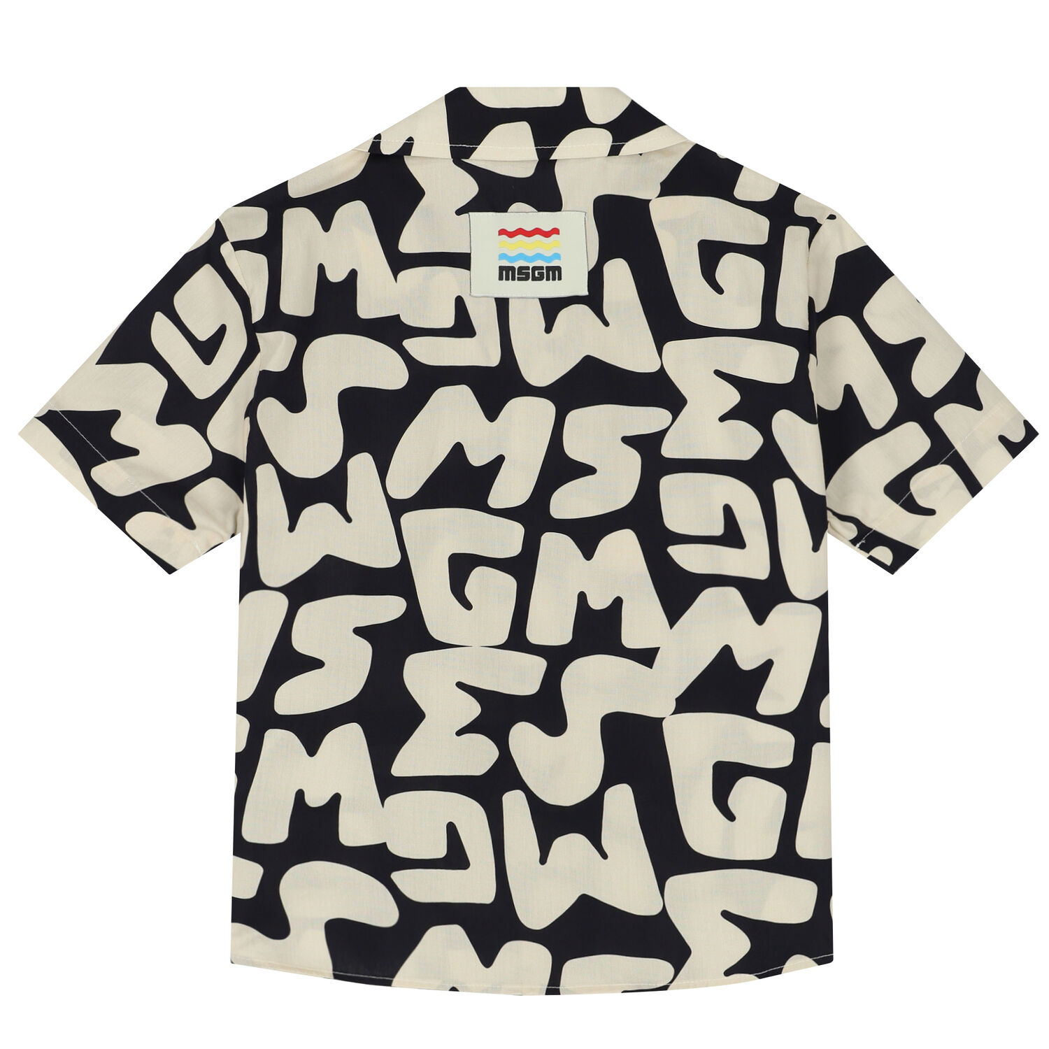 Boys Black & Ivory Logo Shirt, 1, hi-res