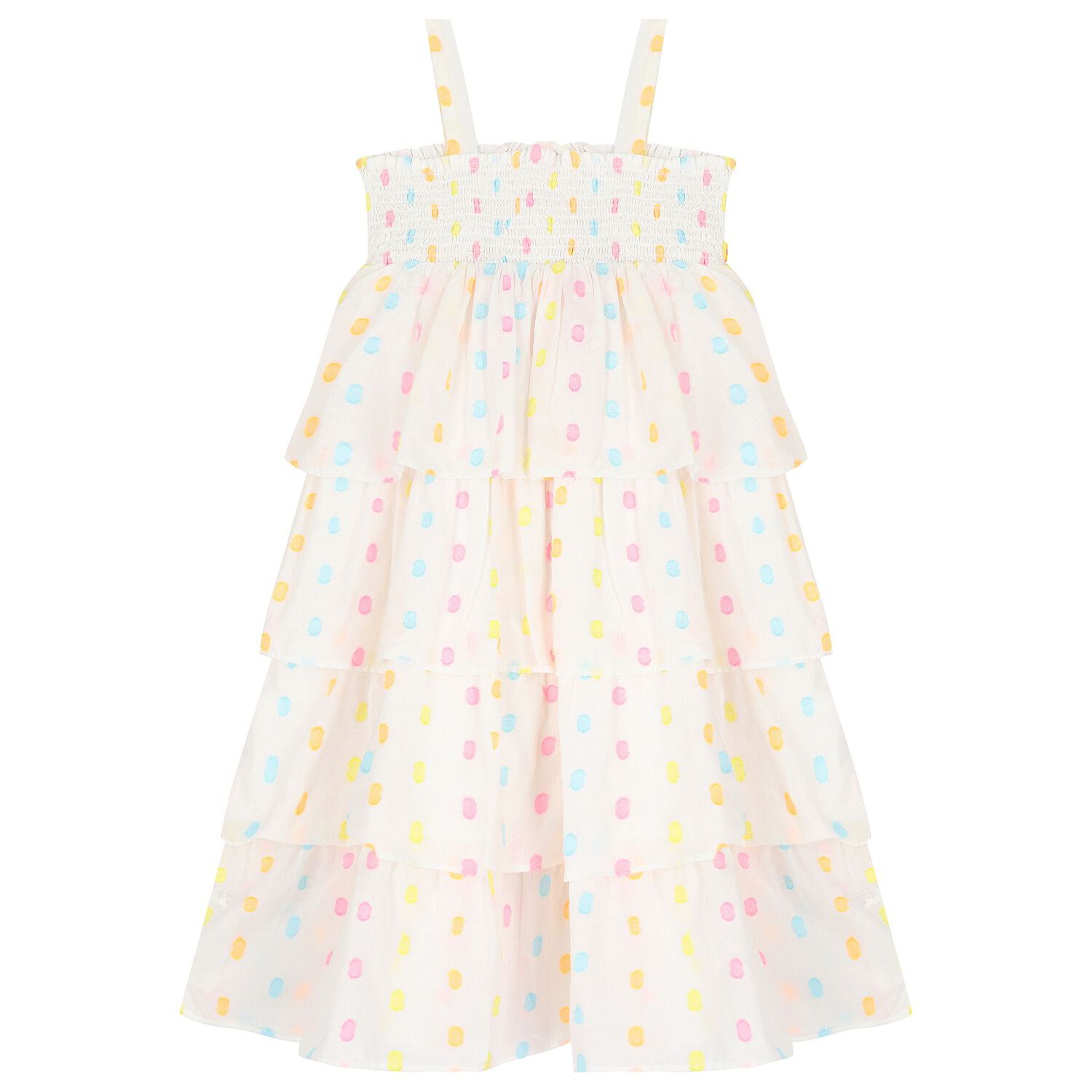 Girls Ivory layered  Dress, 1, hi-res