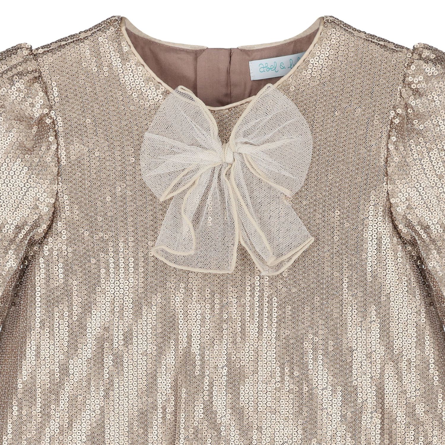 Younger Girls Gold Embellished Sequin Dress, 2, hi-res