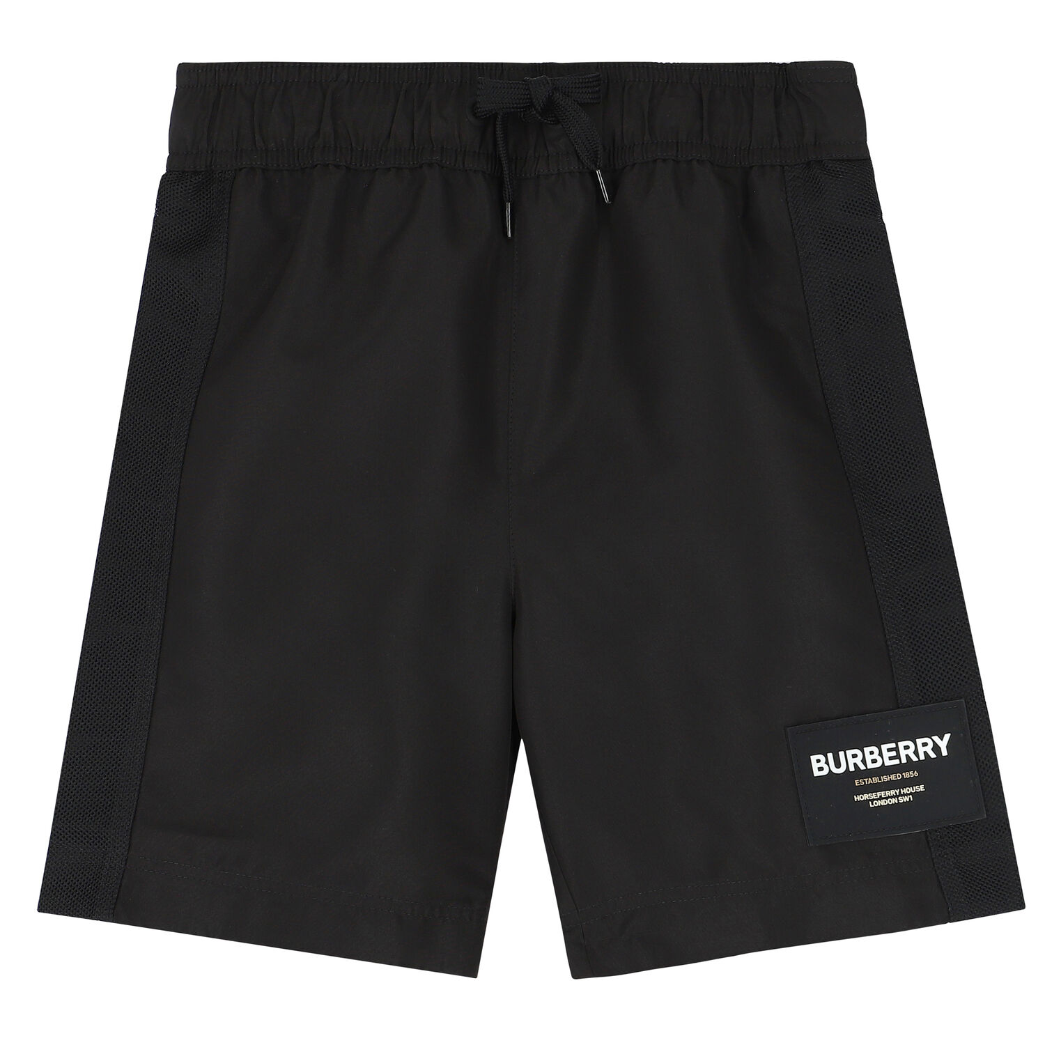 Boys Black Logo Swim Shorts, 1, hi-res image number null