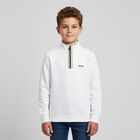 Boys White Logo Sweatshirt, 2, hi-res