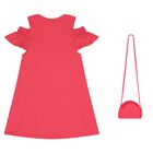 Girls Pink Ruffled Dress Set, 1, hi-res