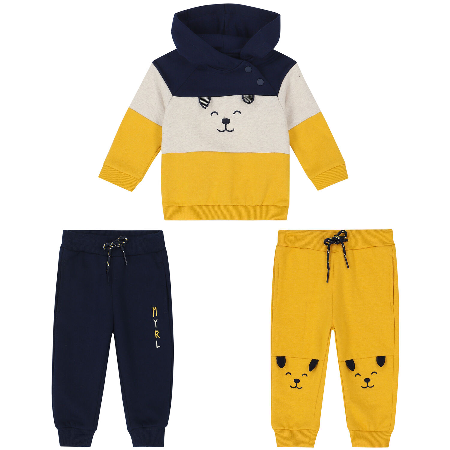 Younger Boys Navy & Yellow Tracksuit, 1, hi-res image number null