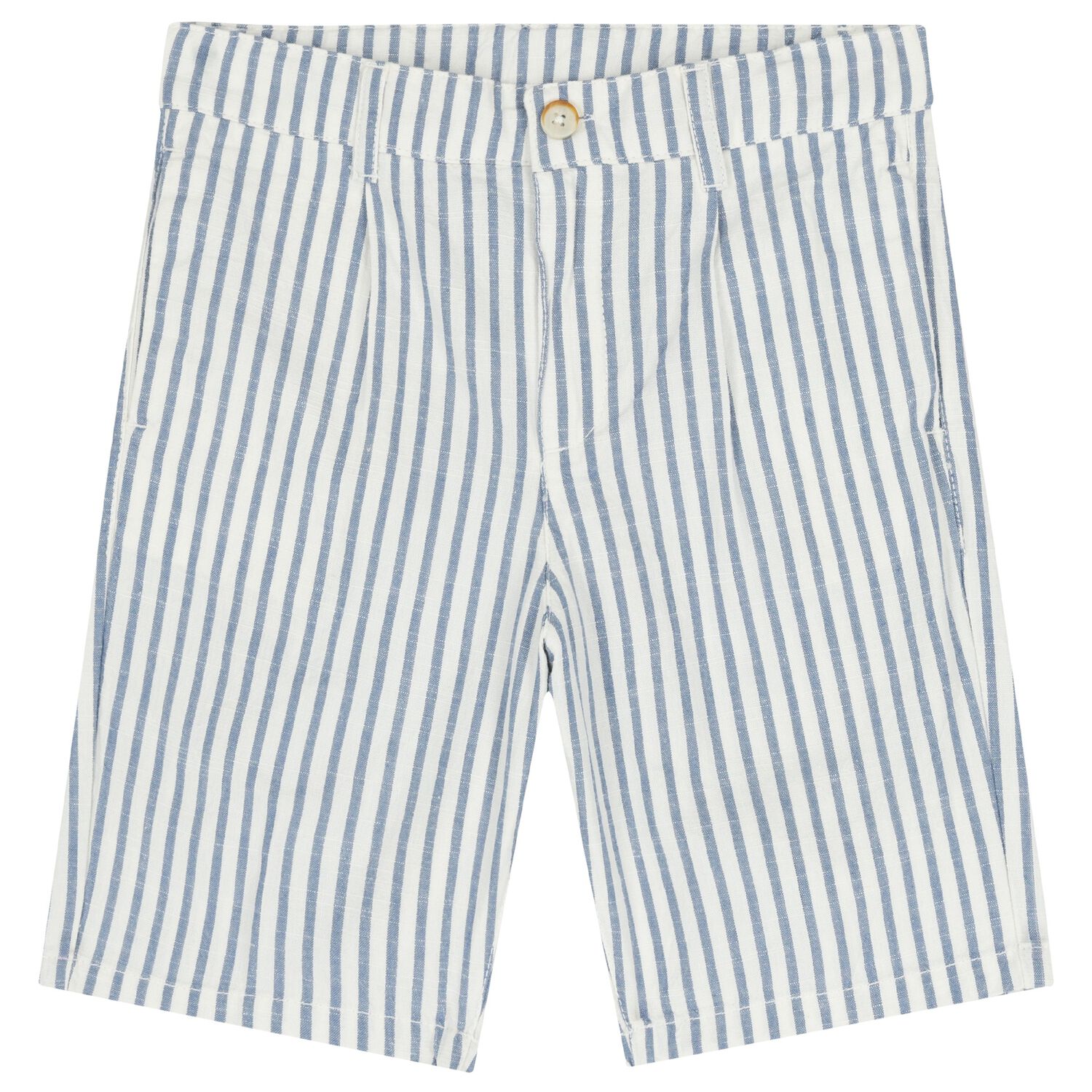 Boys Blue & Ivory Striped Shorts, 1, hi-res