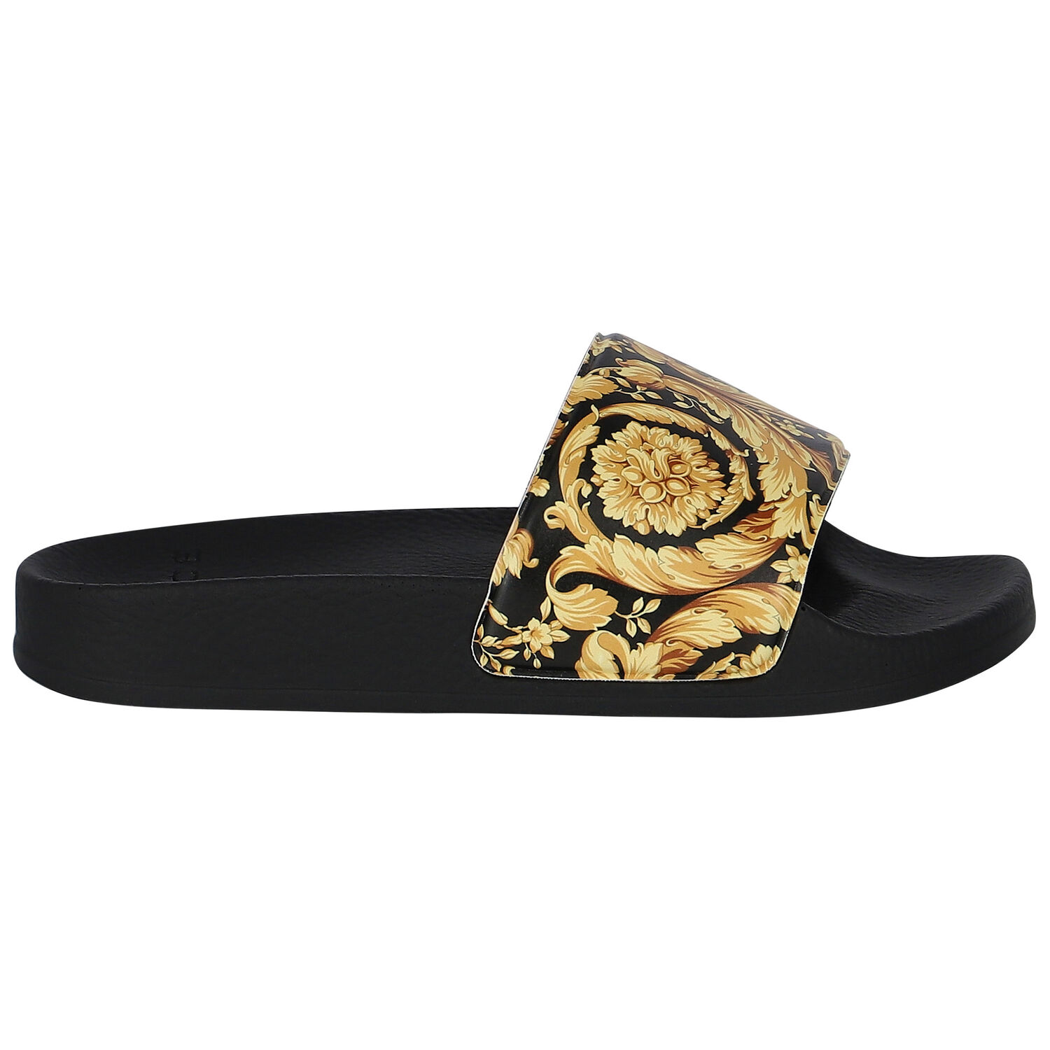 Gold & Black Barocco Sliders, 1, hi-res