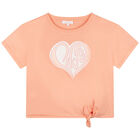 Girls Orange Logo T-Shirt, 3, hi-res