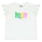 Younger Girls White & Pink Logo Shorts Set, 1, hi-res