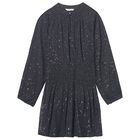 Girls Black Chiffon Dress, 1, hi-res