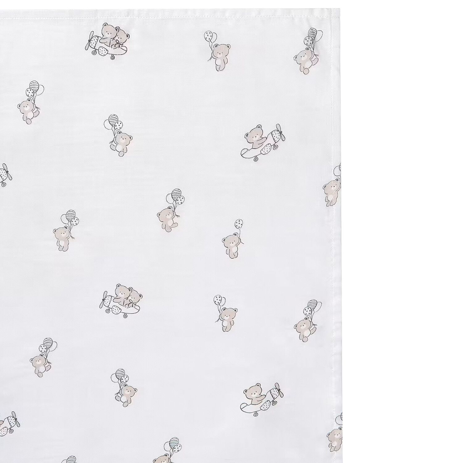 White Teddy Bear Muslin Swaddles, 3, hi-res